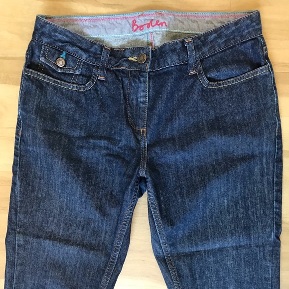Boden Crop Jeans with Gingham and Stitching Detail, Size US 6R / UK 10R - Picture 1 of 11